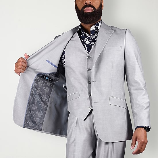 Steve Harvey Shantung Mens Classic Fit Suit Jacket