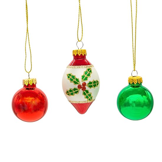 Kurt Adler 35mm Glass Ball Finial 12-pc. Christmas Ornament