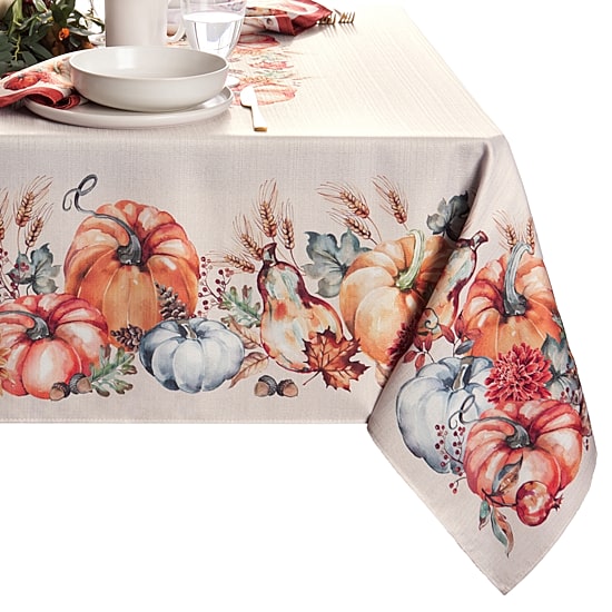 Threadmade Botanical Harvest Pumpkin Tablecloth