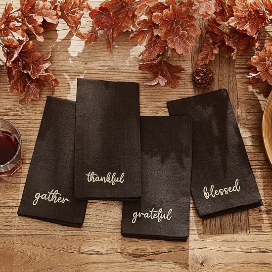 Threadmade Harvest Sentiment 4-pc. Napkins