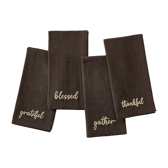Threadmade Harvest Sentiment 4-pc. Napkins