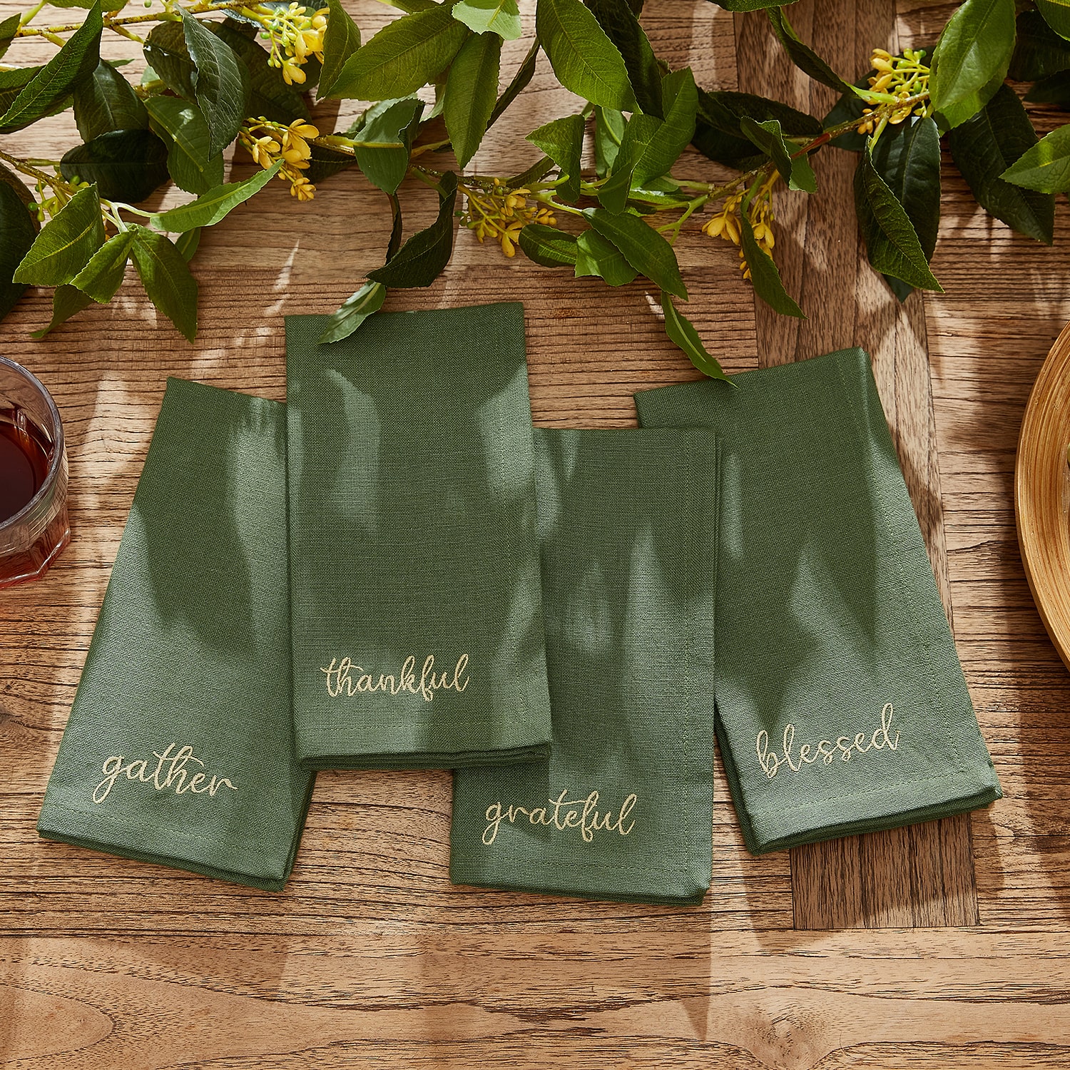 Threadmade Harvest Sentiment 4-pc. Napkins