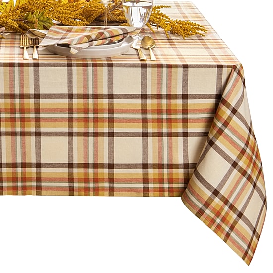 Threadmade Harvest Russet Plaid Tablecloth