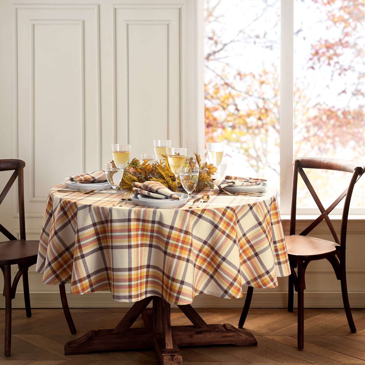 Threadmade Harvest Russet Plaid Tablecloth