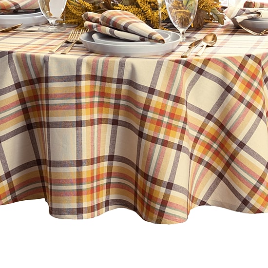 Threadmade Harvest Russet Plaid Tablecloth