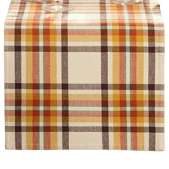 Threadmade Harvest Russet Plaid Table Runner