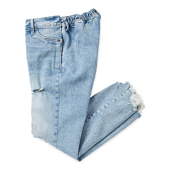 a.n.a Womens High Rise Adaptive Easy-on + Easy-off Hidden Access Opening Straight Leg Jean