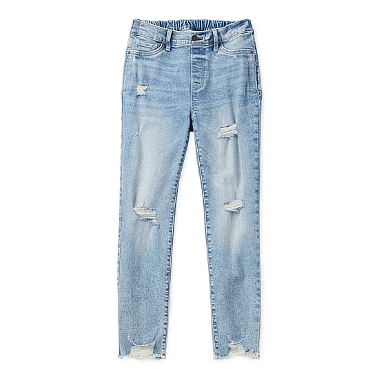 a.n.a Womens High Rise Adaptive Easy-on + Easy-off Hidden Access Opening Straight Leg Jean