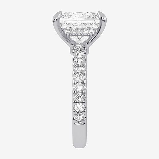 (G-H / Vs2-Si1) Womens 4 1/2 CT. T.W. Lab Grown White Diamond 14K Gold Side Stone Engagement Ring