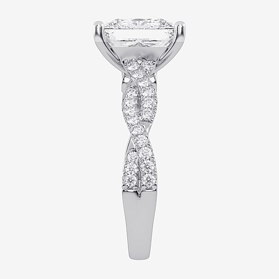 (G-H / Vs2-Si1) Womens 4 1/3 Ct. T.W. Lab Grown White Diamond 14K Gold Side Stone Engagement Ring