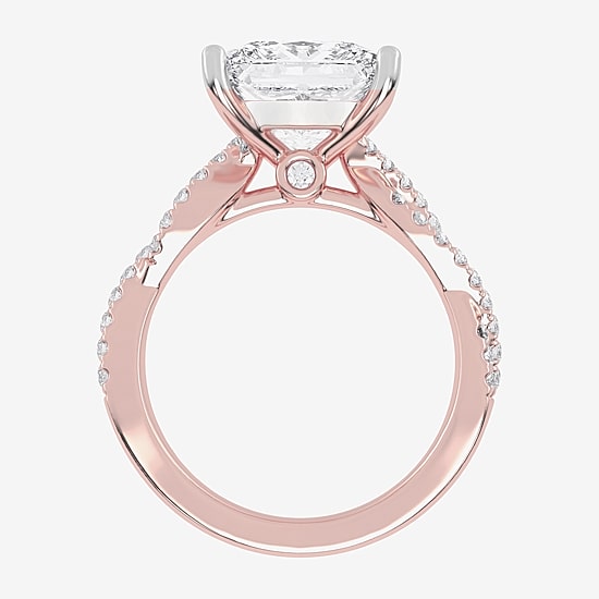 (G-H / Vs2-Si1) Womens 4 1/3 Ct. T.W. Lab Grown White Diamond 14K Gold Side Stone Engagement Ring