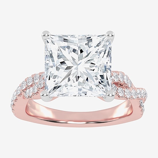 (G-H / Vs2-Si1) Womens 4 1/3 Ct. T.W. Lab Grown White Diamond 14K Gold Side Stone Engagement Ring