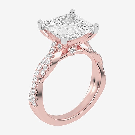 (G-H / Vs2-Si1) Womens 4 1/3 Ct. T.W. Lab Grown White Diamond 14K Gold Side Stone Engagement Ring