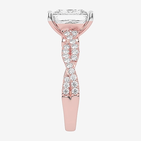 (G-H / Vs2-Si1) Womens 4 1/3 Ct. T.W. Lab Grown White Diamond 14K Gold Side Stone Engagement Ring