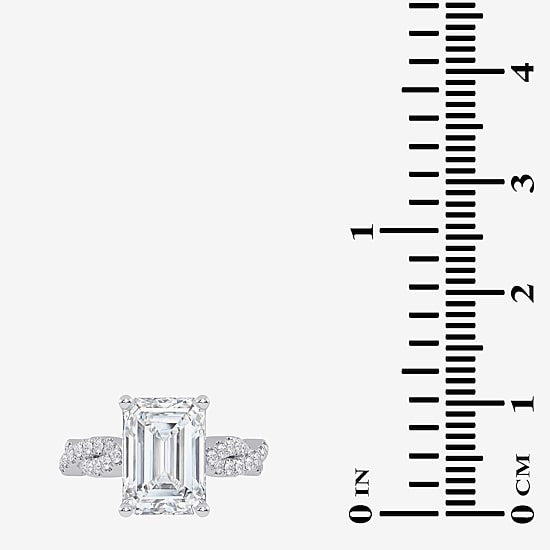 (G-H / Vs2-Si1) Womens 4 1/3 Ct. T.W. Lab Grown White Diamond 14K Gold Side Stone Engagement Ring