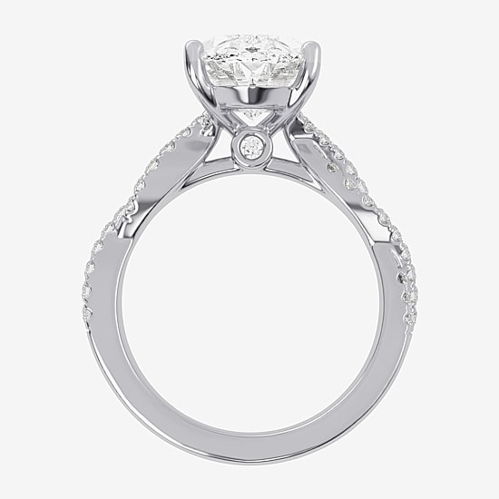 (G-H / Vs2-Si1) Womens 4 1/3 Ct. T.W. Lab Grown White Diamond 14K Gold Side Stone Engagement Ring