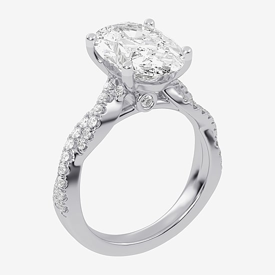 (G-H / Vs2-Si1) Womens 4 1/3 Ct. T.W. Lab Grown White Diamond 14K Gold Side Stone Engagement Ring