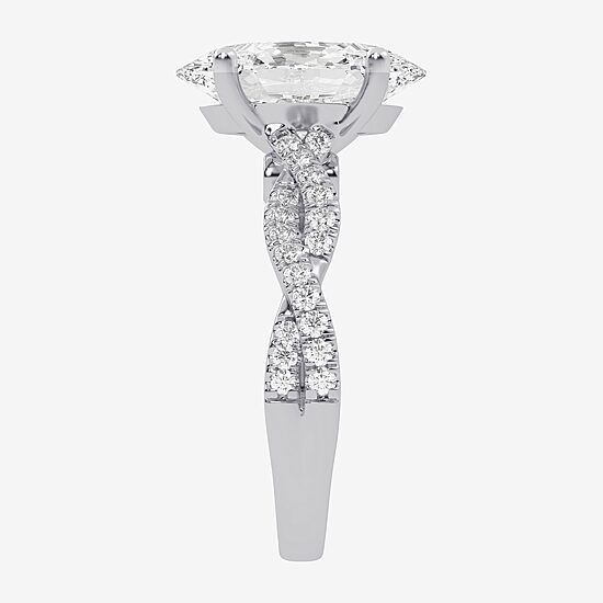 (G-H / Vs2-Si1) Womens 4 1/3 Ct. T.W. Lab Grown White Diamond 14K Gold Side Stone Engagement Ring