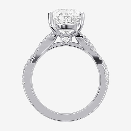 (G-H / Vs2-Si1) Womens 4 1/3 Ct. T.W. Lab Grown White Diamond 14K Gold Side Stone Engagement Ring