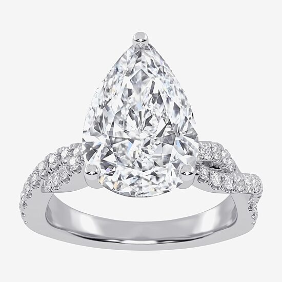 (G-H / Vs2-Si1) Womens 4 1/3 Ct. T.W. Lab Grown White Diamond 14K Gold Side Stone Engagement Ring