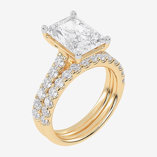 Signature By Modern Bride (G-H / Vs2-Si1) Womens 5 CT. T.W. Lab Grown White Diamond 14K Gold Side Stone Bridal Set