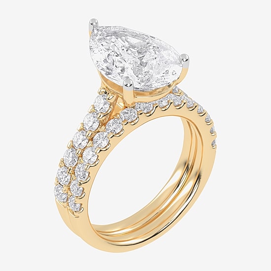 Signature By Modern Bride (G-H / Vs2-Si1) Womens 5 CT. T.W. Lab Grown White Diamond 14K Gold Side Stone Bridal Set