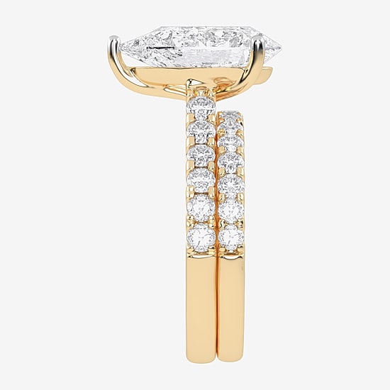 Signature By Modern Bride (G-H / Vs2-Si1) Womens 5 CT. T.W. Lab Grown White Diamond 14K Gold Side Stone Bridal Set
