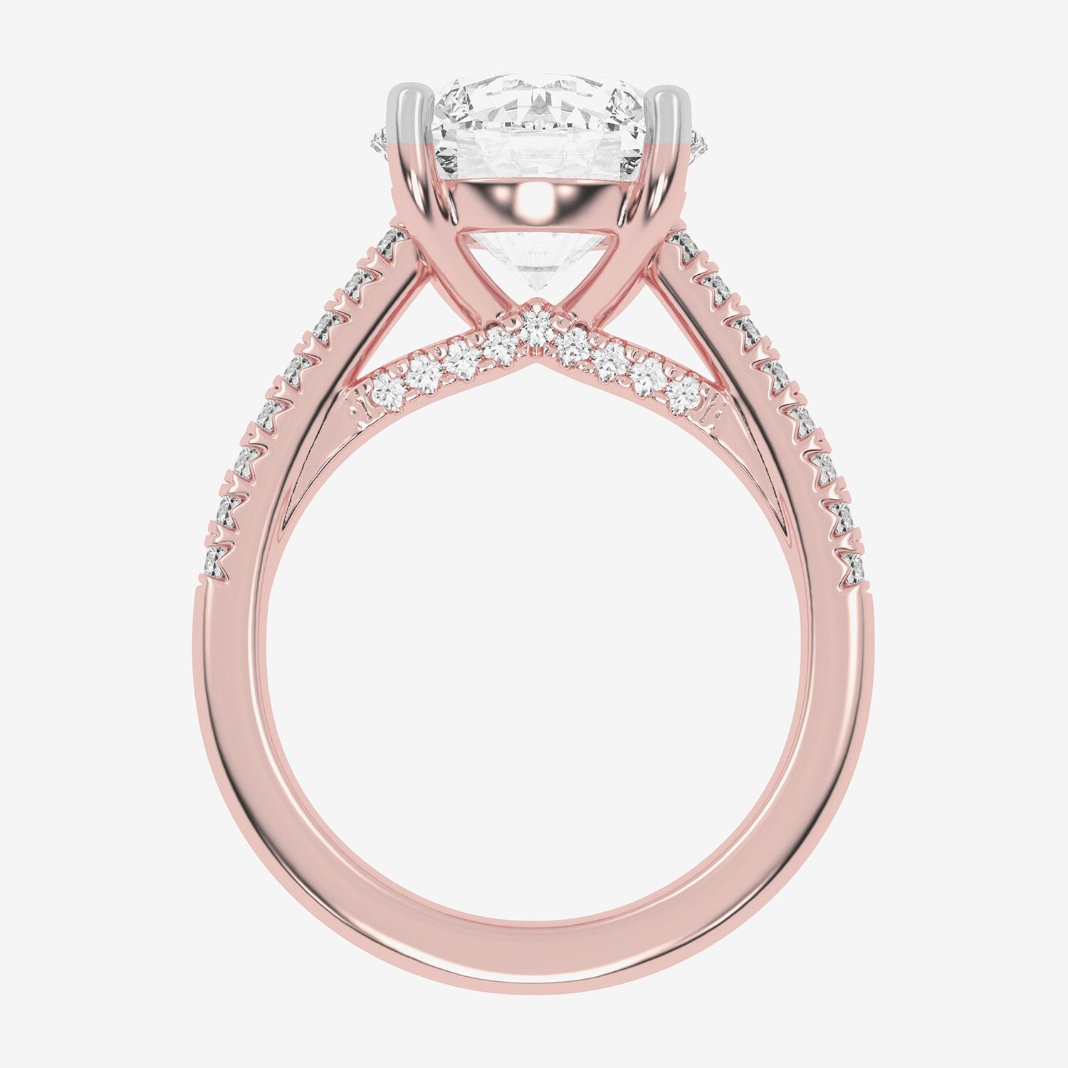G-H / Vs2-Si1) Womens 1/ CT. T.W. Lab Grown White Diamond 14K Gold Round Side Stone Engagement Ring