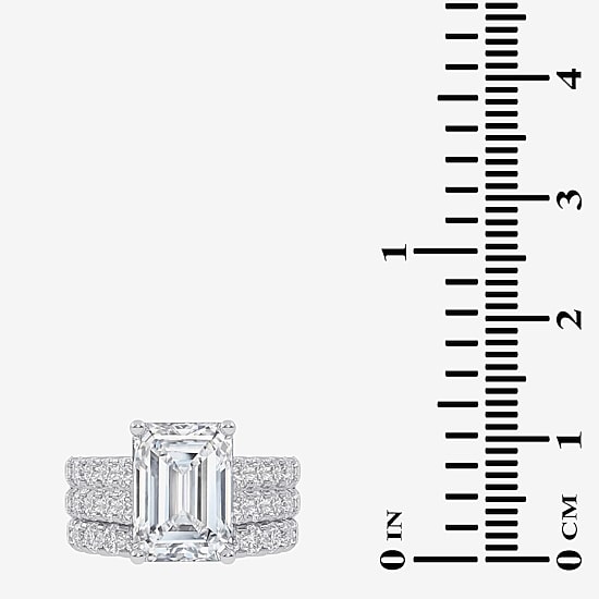 (G-H / Vs2-Si1) Womens 6 CT. T.W. Lab Grown White Diamond 14K Gold Side Stone Bridal Set