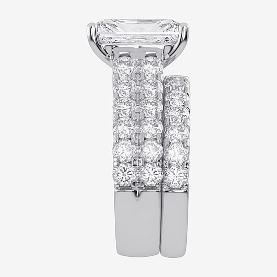 (G-H / Vs2-Si1) Womens 6 CT. T.W. Lab Grown White Diamond 14K Gold Side Stone Bridal Set