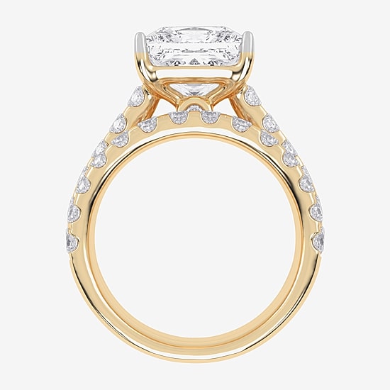 (G-H / Vs2-Si1) Womens 6 CT. T.W. Lab Grown White Diamond 14K Gold Side Stone Bridal Set