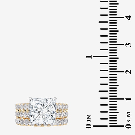 (G-H / Vs2-Si1) Womens 6 CT. T.W. Lab Grown White Diamond 14K Gold Side Stone Bridal Set