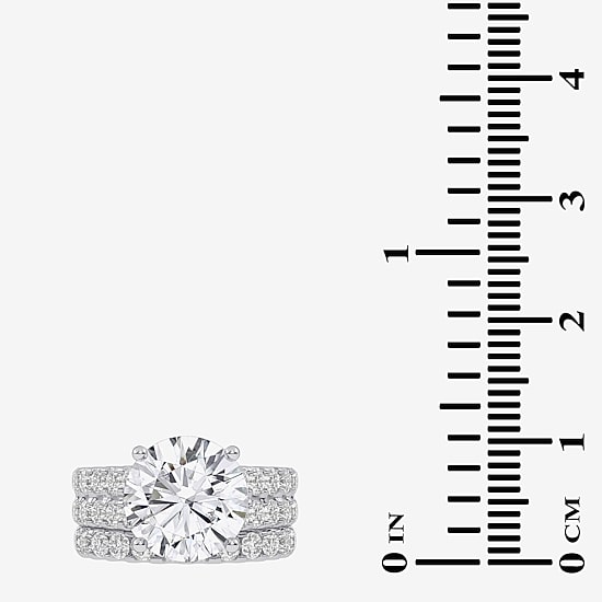 (G-H / Vs2-Si1) Womens 6 CT. T.W. Lab Grown White Diamond 14K Gold Side Stone Bridal Set