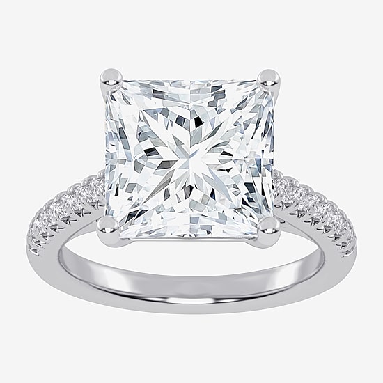 (G-H / Vs2-Si1) Womens 4 1/3 Ct. T.W. Lab Grown White Diamond 14K Gold Side Stone Engagement Ring