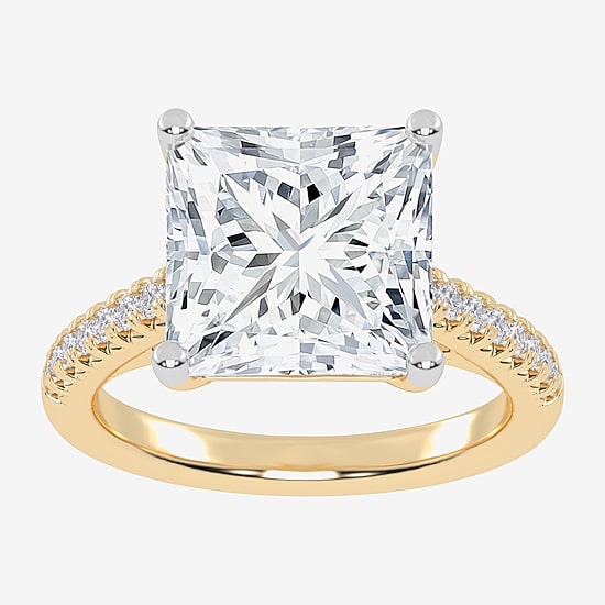 (G-H / Vs2-Si1) Womens 4 1/3 Ct. T.W. Lab Grown White Diamond 14K Gold Side Stone Engagement Ring