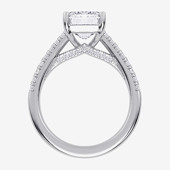 (G-H / Vs2-Si1) Womens 4 1/3 Ct. T.W. Lab Grown White Diamond 14K Gold Side Stone Engagement Ring