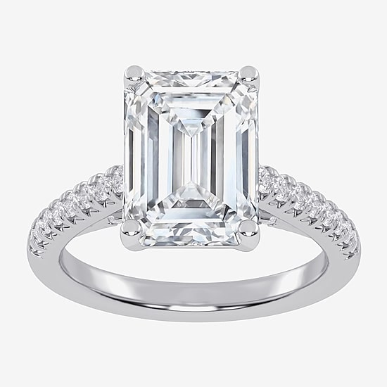 (G-H / Vs2-Si1) Womens 4 1/3 Ct. T.W. Lab Grown White Diamond 14K Gold Side Stone Engagement Ring