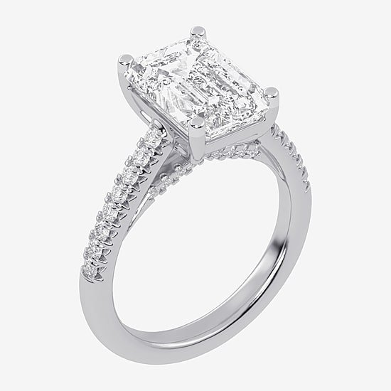 (G-H / Vs2-Si1) Womens 4 1/3 Ct. T.W. Lab Grown White Diamond 14K Gold Side Stone Engagement Ring