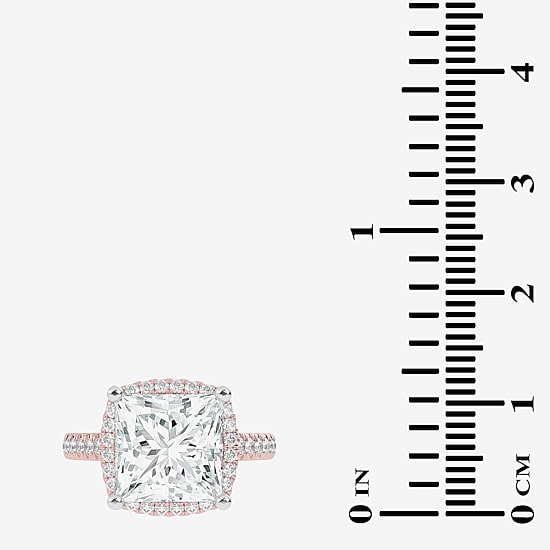 (G-H / Vs2-Si1) Womens 4 1/2 CT. T.W. Lab Grown White Diamond 14K Gold Side Stone Halo Engagement Ring