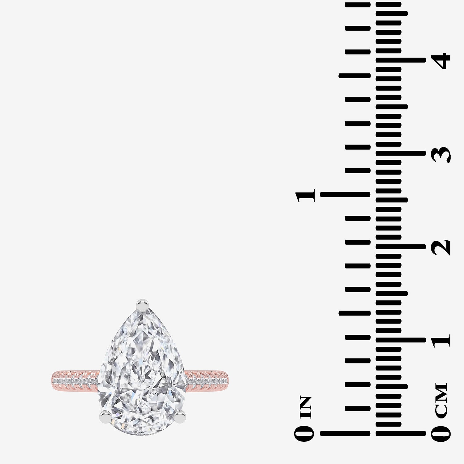 G-H / Vs2-Si1) Womens 1/3 Ct. T.W. Lab Grown White Diamond 14K Gold Pear Side Stone Engagement Ring