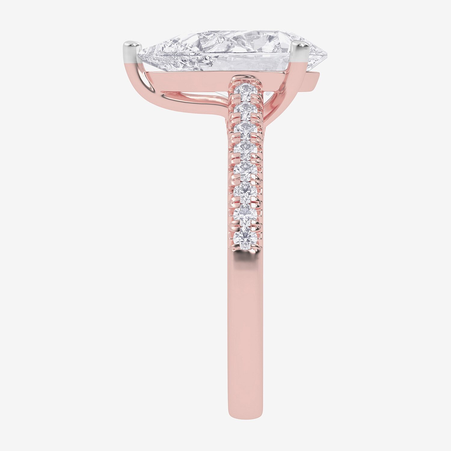 G-H / Vs2-Si1) Womens 1/3 Ct. T.W. Lab Grown White Diamond 14K Gold Pear Side Stone Engagement Ring