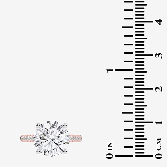 (G-H / Vs2-Si1) Womens 3 1/3 Ct. T.W. Lab Grown White Diamond 14K Gold Round Side Stone Engagement Ring