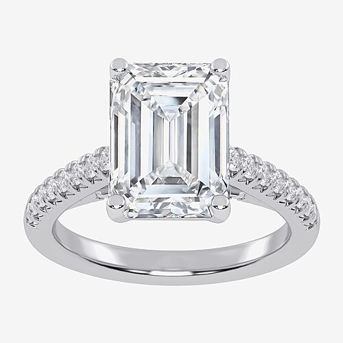 (G-H / Vs2-Si1) Womens 3 1/3 Ct. T.W. Lab Grown White Diamond 14K Gold Side Stone Engagement Ring, 8, White