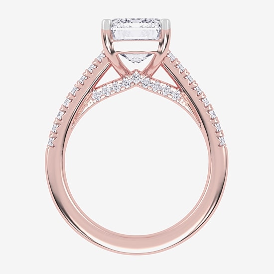 (G-H / Vs2-Si1) Womens 3 1/3 Ct. T.W. Lab Grown White Diamond 14K Gold Side Stone Engagement Ring