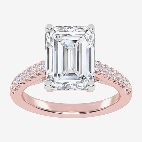 (G-H / Vs2-Si1) Womens 3 1/3 Ct. T.W. Lab Grown White Diamond 14K Gold Side Stone Engagement Ring
