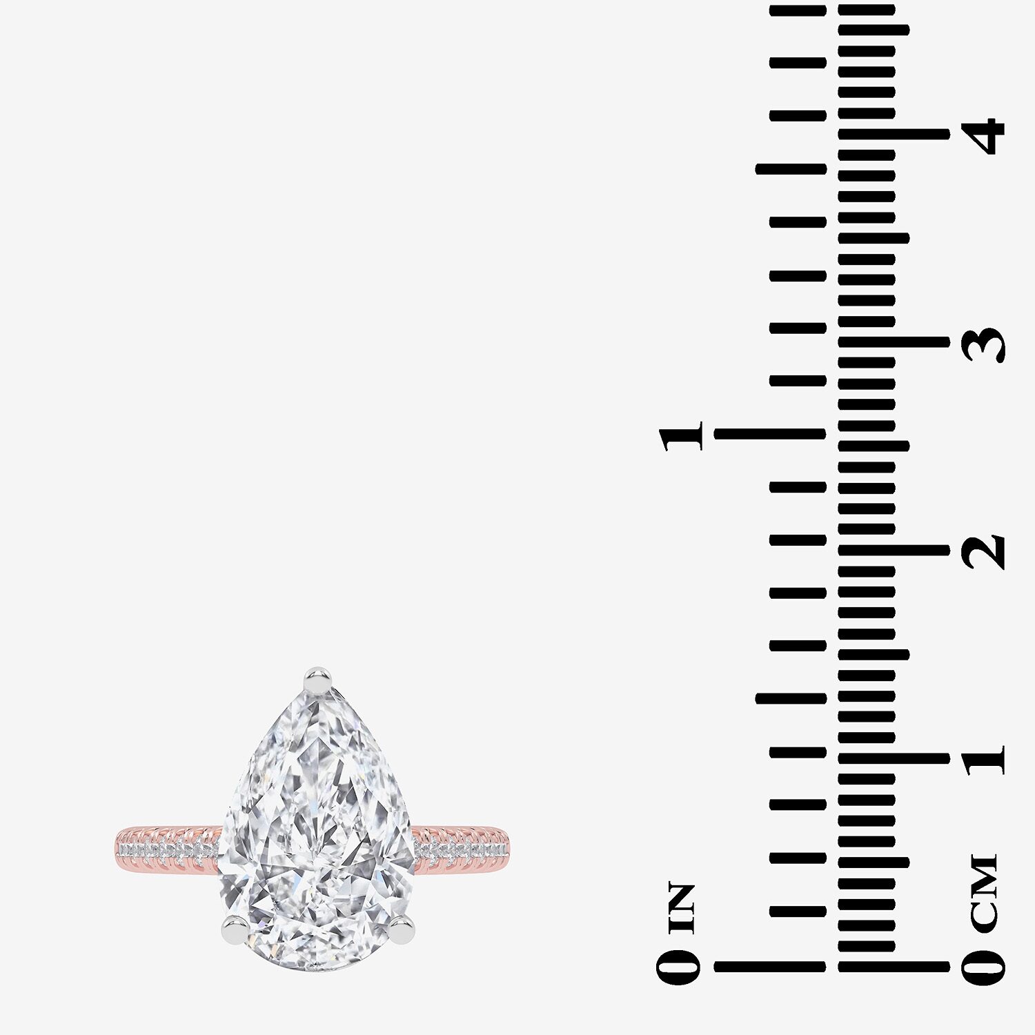 (G-H / Vs2-Si1) Womens 3 1/3 Ct. T.W. Lab Grown White Diamond 14K Gold Pear Side Stone Engagement Ring