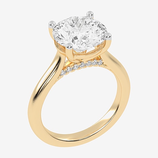 (G-H / Vs2-Si1) Womens 3 CT. T.W. Lab Grown White Diamond 14K Gold Solitaire Engagement Ring
