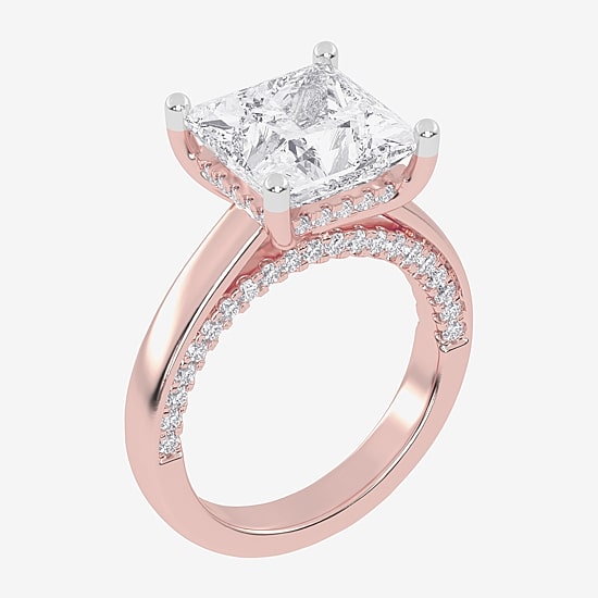 (G-H / Vs2-Si1) Womens 4 1/2 CT. T.W. Lab Grown White Diamond 14K Gold Solitaire Engagement Ring