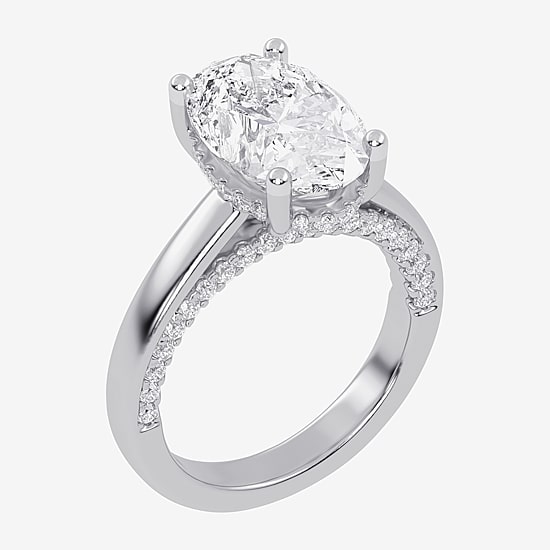 (G-H / Vs2-Si1) Womens 3 1/2 CT. T.W Lab Grown White Diamond 14K Gold Solitaire Engagement Ring