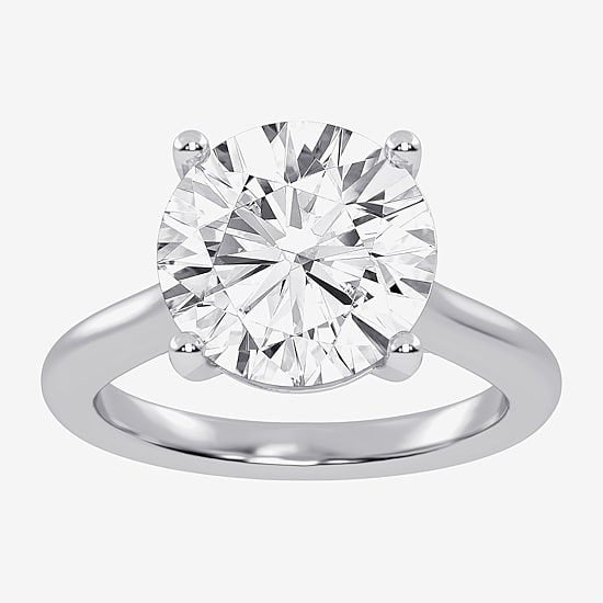 (G-H / Vs2-Si1) Womens 4 CT. T.W. Lab Grown White Diamond 14K Gold Solitaire Engagement Ring